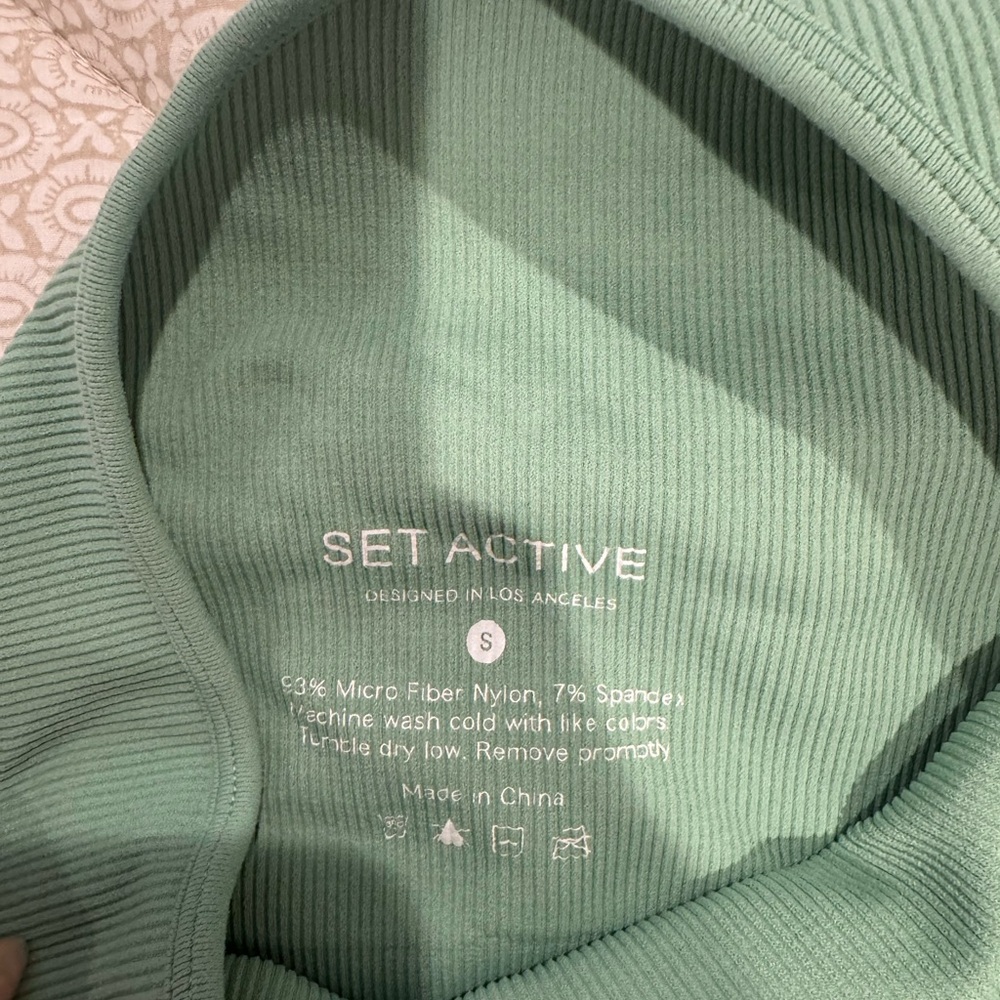 SET Active Mint Ribbed Sports Bra - Picture 2 of 2
